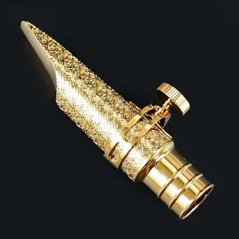 Metal Jazz Tenor Saxophone Mouthpiece -Music Accessories, Warm Deep Vibrant Tone, Intricately Carved Patterns Cover the Entire Body， Ideal for Beginners in Concert Band, Jazz Band and Marching Band