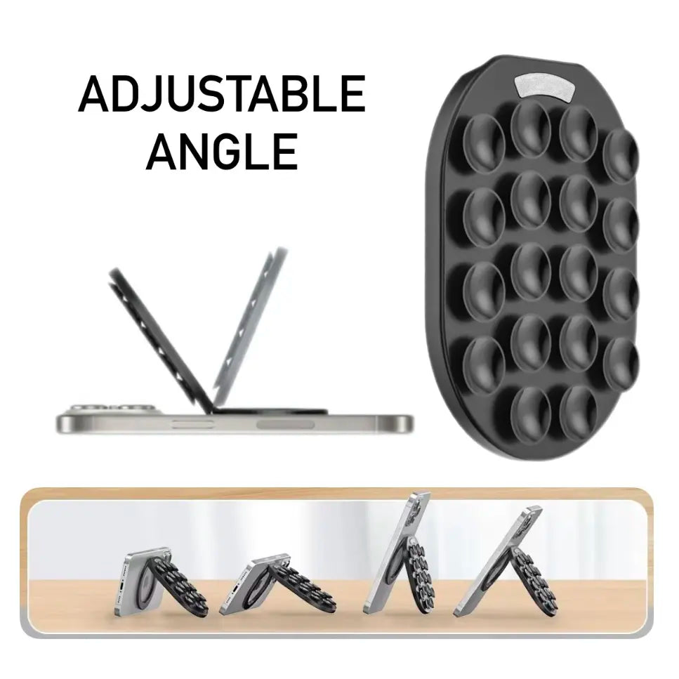 Gripstick - Magnetic Kickstand Phone Grip & Suction Mount | Foldable & Adjustable Phone Stand | Magsafe Phone Holder | Sticky Grip, Silicone Suction Cup Phone Mount