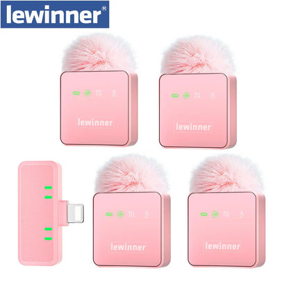 Mother'S Day Sale Lewinner Professional Noise-Canceling Wireless Reverb Lavalier Microphone, 4-Person Interconnect, for Smartphones, Tablets, and Laptops, with Ios/Type-C Interface, Rechargeable Outdoorfun Audio