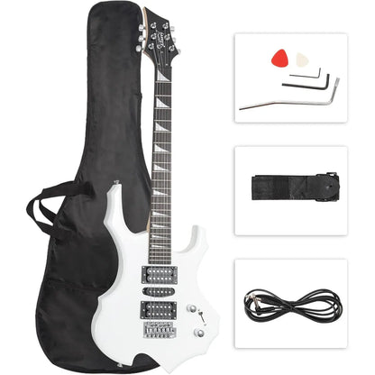 Glarry Fire-Style Electric Guitar Kit with Maple Frets, Humbucker Pickups, Strings, Amplifier Wire & Accessories Pack - Beginner Teenage Boys' Christmas Gift