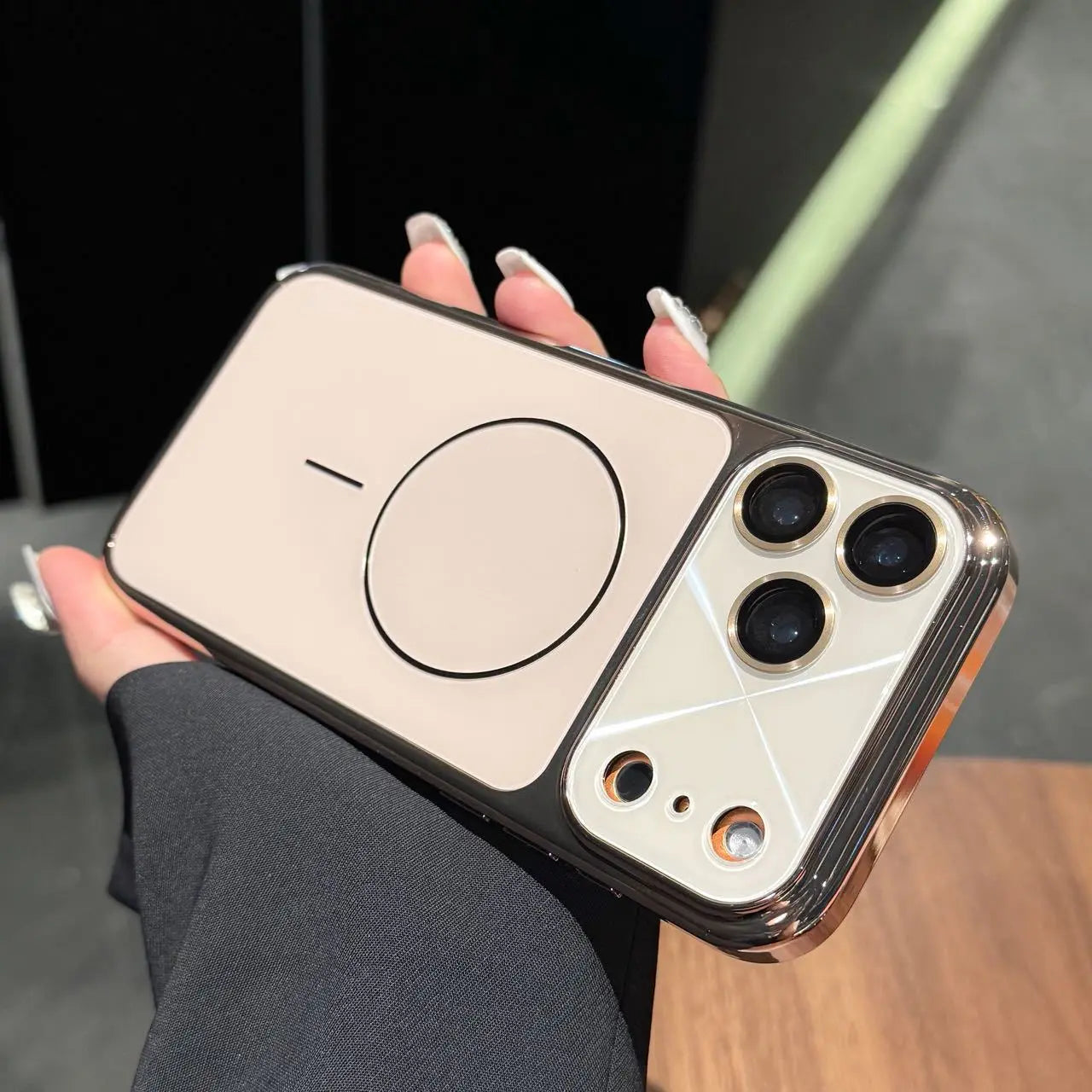 Aurora Magnetic Phone Case for Iphone17 Pro Max 16 15 plus 14 13 Aesthetic Gradient Lens Design, Slim Shockproof Cover with Camera Protection & Magsafe Compatible Style.Lu8