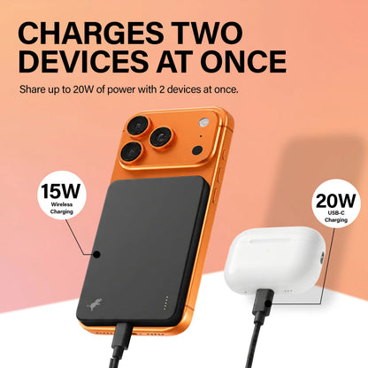 Nimble CHAMP Wireless 5K Magnetic Portable Charger - Ultra Thin Wireless Charger - No PFAS or Phthalates - Fast 15W Wireless Charging - Airline Approved