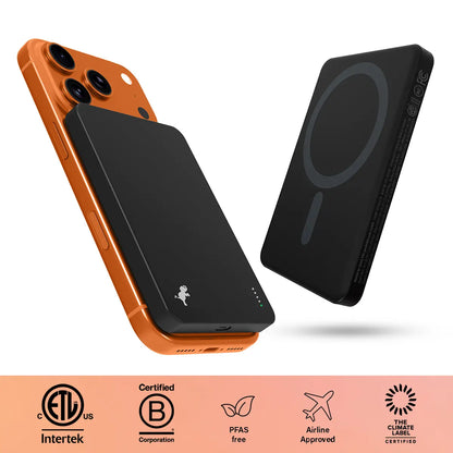 Nimble CHAMP Wireless 5K Magnetic Portable Charger - Ultra Thin Wireless Charger - No PFAS or Phthalates - Fast 15W Wireless Charging - Airline Approved