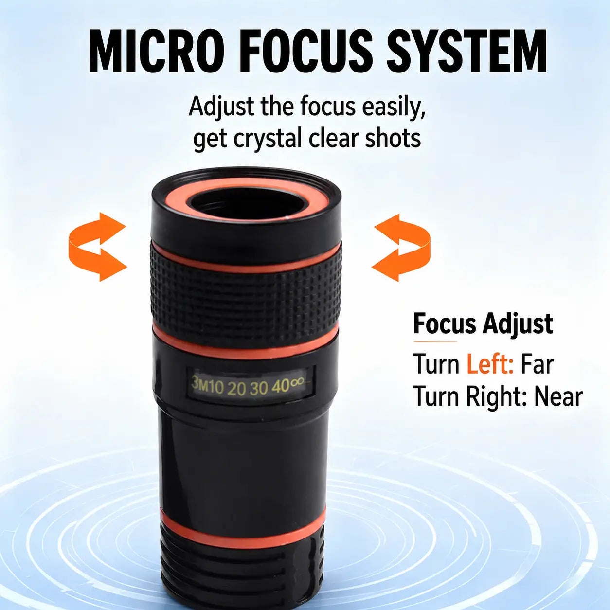Universal 8X Clip-On Phone Telephoto Lens - Portable HD Photography Telescope Lens, Perfect for Concerts, Sports Games & Travel