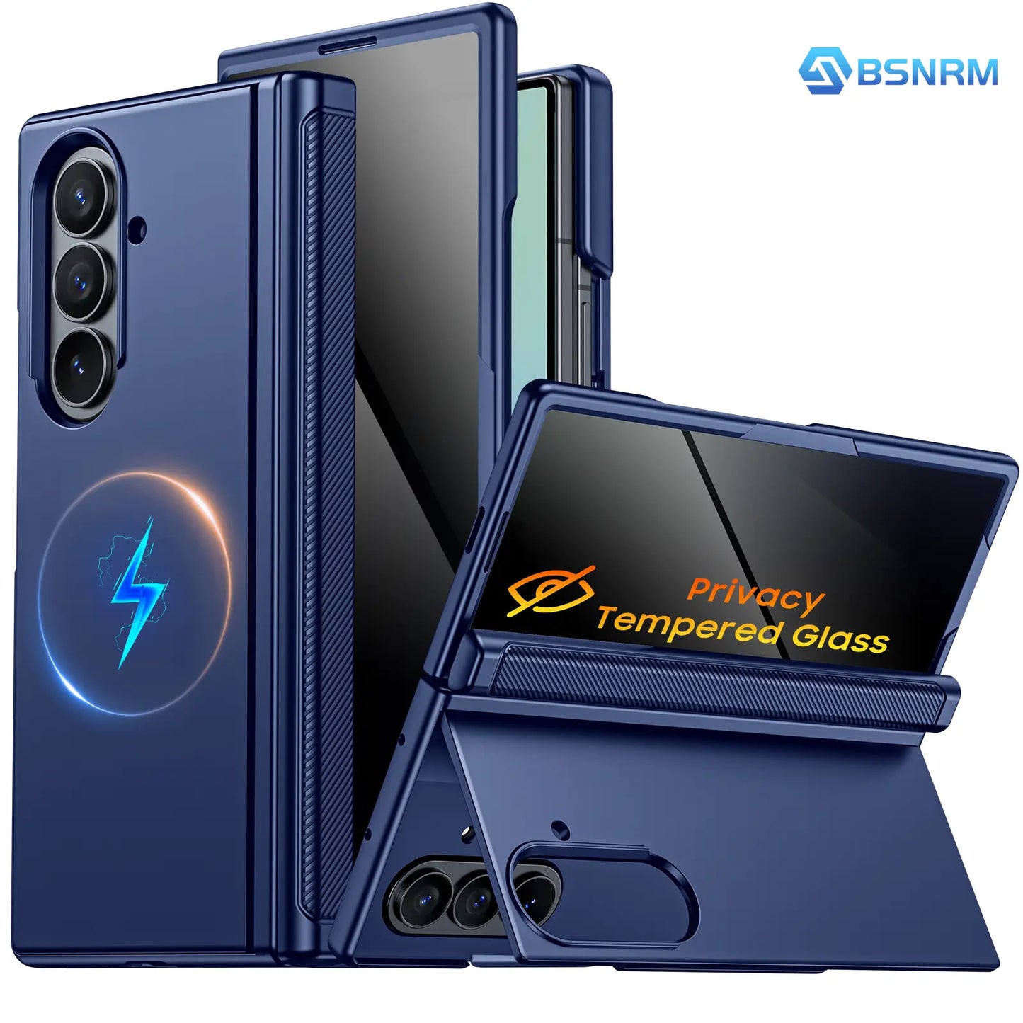 BSNRM for Samsung Galaxy Z Fold 7 Case, Privacy Screen Protector Case with Magnetic Hinge Protection, Hidden Kickstand, Slim Protective Phone Cover for Business and Movie Watching