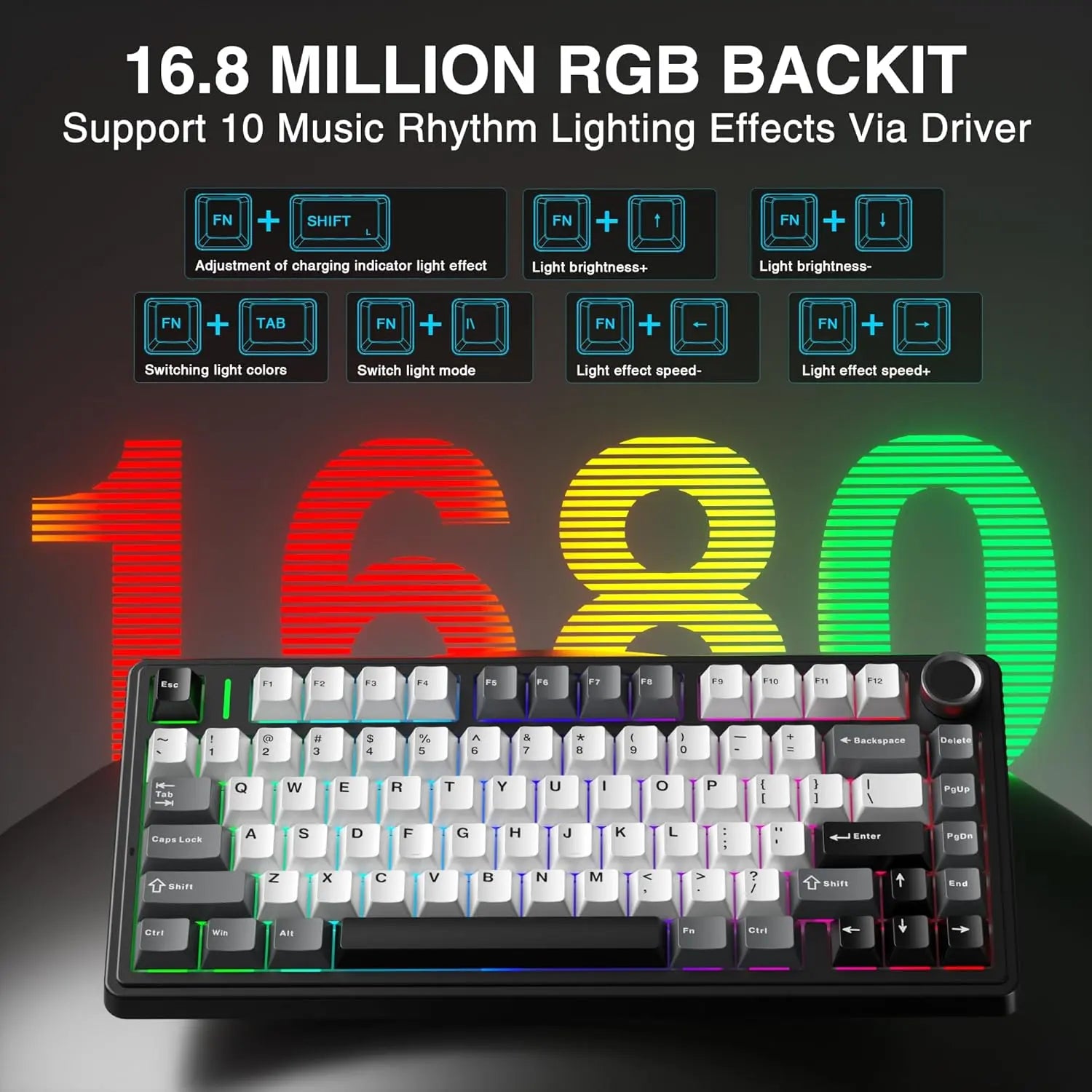 [NEW]AULA F75 HE Wireless Magnetic Switch Custom Gaming Keyboard, 75% Hall Effect Keyboard with Rapid Trigger, 8000Hz Polling Rate , Adjustable Actuation, BT/2.4G/USB-C, Hot Swappable RGB Backlit Keyboard for PC Gamer Multi-Device Creamy Keyboard