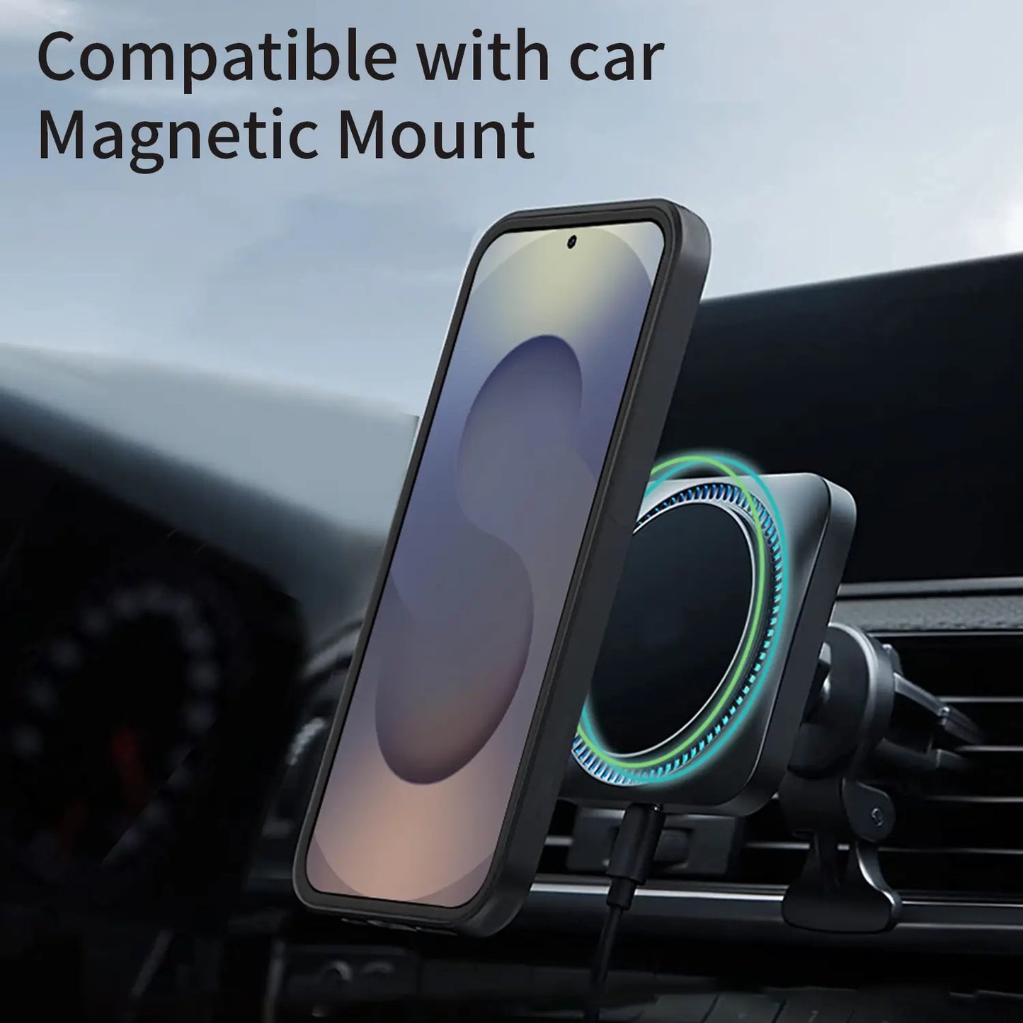Phone Case for Samsung Galaxy S26 Ultra S25 S24 S23 S22 with Built in Screen Protector Cover and Cell Accessories Magnetic Rugged Silicone Hybrid Slim Transparent Anti-Drop Protective Cover Shockproof Bumper Women Men