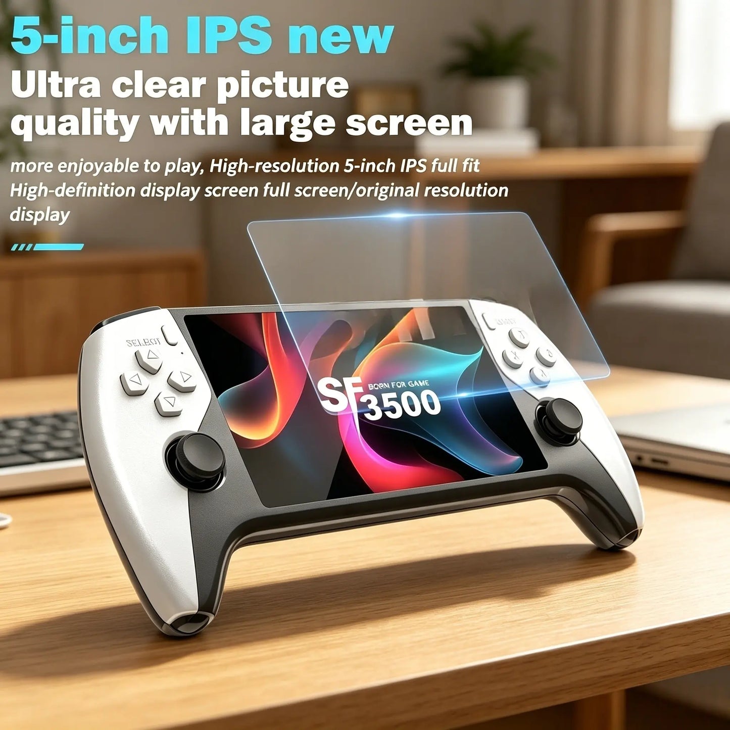 Sf3500 Retro Handheld Games Console, 5-Inch IPS HD Screen, Dual Joystick, Multiple Emulators, HDMI Output, Ergonomic Design, Perfect for Gaming Enthusiasts #GLOBAL PICKS