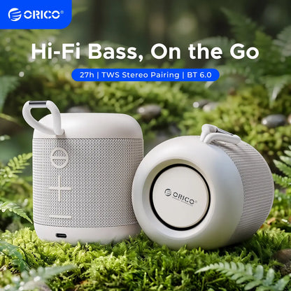 ORICO Portable Bluetooth Speaker, 27H Playtime, TWS Pairing, IPX5, Wireless, Small | Bluetooth 6.0, Hifi Sound, Wireless Speaker for Home, Outdoor, Camping and Travel - BG01
