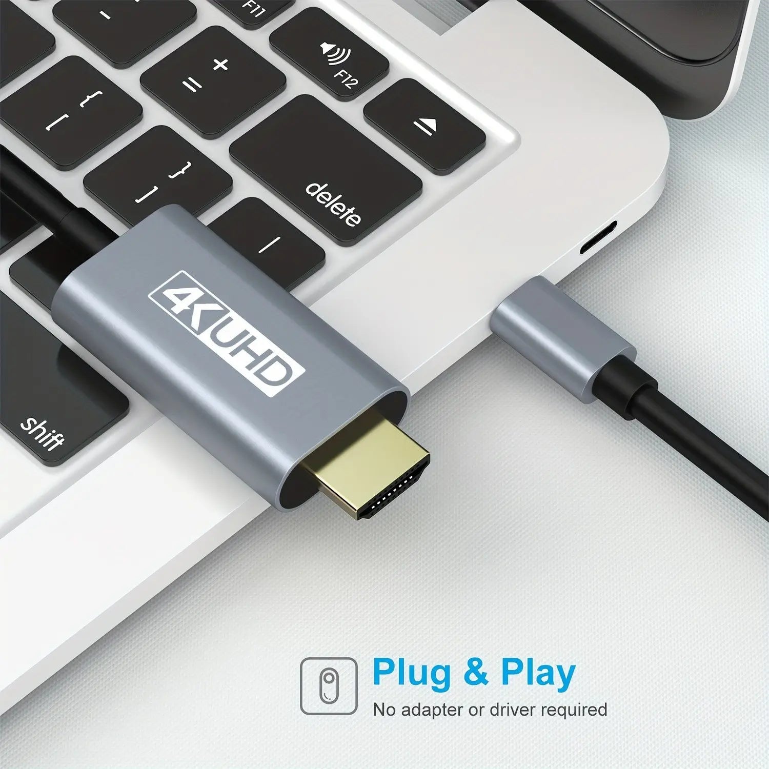 USB 3.1 Type-C to HDTV Adapter Cable, USB-C to HDMI, 4K HD Display, 2M/6.6Ft, Usb-Powered, No Battery, Direct Phone to Tv/Screen/Projector Connection, No Wifi or Software Needed