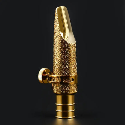 Metal Jazz Tenor Saxophone Mouthpiece -Music Accessories, Warm Deep Vibrant Tone, Intricately Carved Patterns Cover the Entire Body， Ideal for Beginners in Concert Band, Jazz Band and Marching Band
