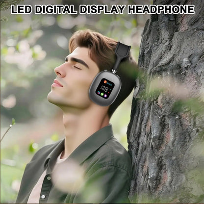 2026 New Over-Ear Headphones Bluetooth - Smart Color Screen, Digital Display, 16.0 H & above Battery Life, Equalizer Adjustment Function, Low Latency Mode, Aesthetic Audio Headset for Games, Father'S Day Gift
