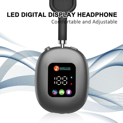 2026 New Over-Ear Headphones Bluetooth - Smart Color Screen, Digital Display, 16.0 H & above Battery Life, Equalizer Adjustment Function, Low Latency Mode, Aesthetic Audio Headset for Games, Father'S Day Gift