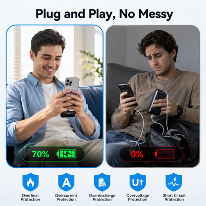 Portable Charger 2 Pack, 5000Mah Mini Power Bank with USB-C, 22.5W Max Fast Charging, LCD Display and Built-In Stand, Portable Phone Charger for Iphone 17/16/15 Android Travel,Z6 Summerwins