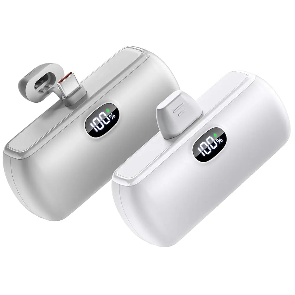 Portable Charger 2 Pack, 5000Mah Mini Power Bank with USB-C, 22.5W Max Fast Charging, LCD Display and Built-In Stand, Portable Phone Charger for Iphone 17/16/15 Android Travel,Z6 Summerwins