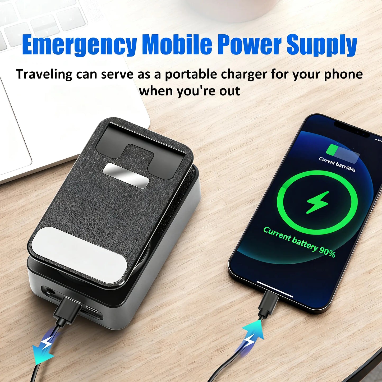 New 5 in 1 Wireless Speaker Phone Bracket – RGB Dynamic Light Spinning Foldable Emergency Power Bank for Tablet Cellphone, Gift for Him Her