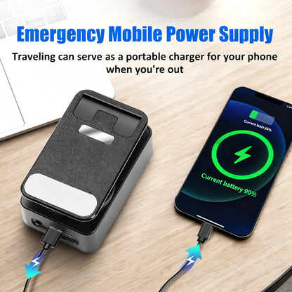 New 5 in 1 Wireless Speaker Phone Bracket – RGB Dynamic Light Spinning Foldable Emergency Power Bank for Tablet Cellphone, Gift for Him Her