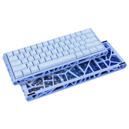 NJ61 Hollow Frame 60% Mechanical Keyboard, Topographic PBT Keycaps RGB Wired Custom Gaming Keyboard, 1000Hz Polling Rate Red Linear Switch, Compact 61 Keys Layout for PC Gaming & Desktop Setu