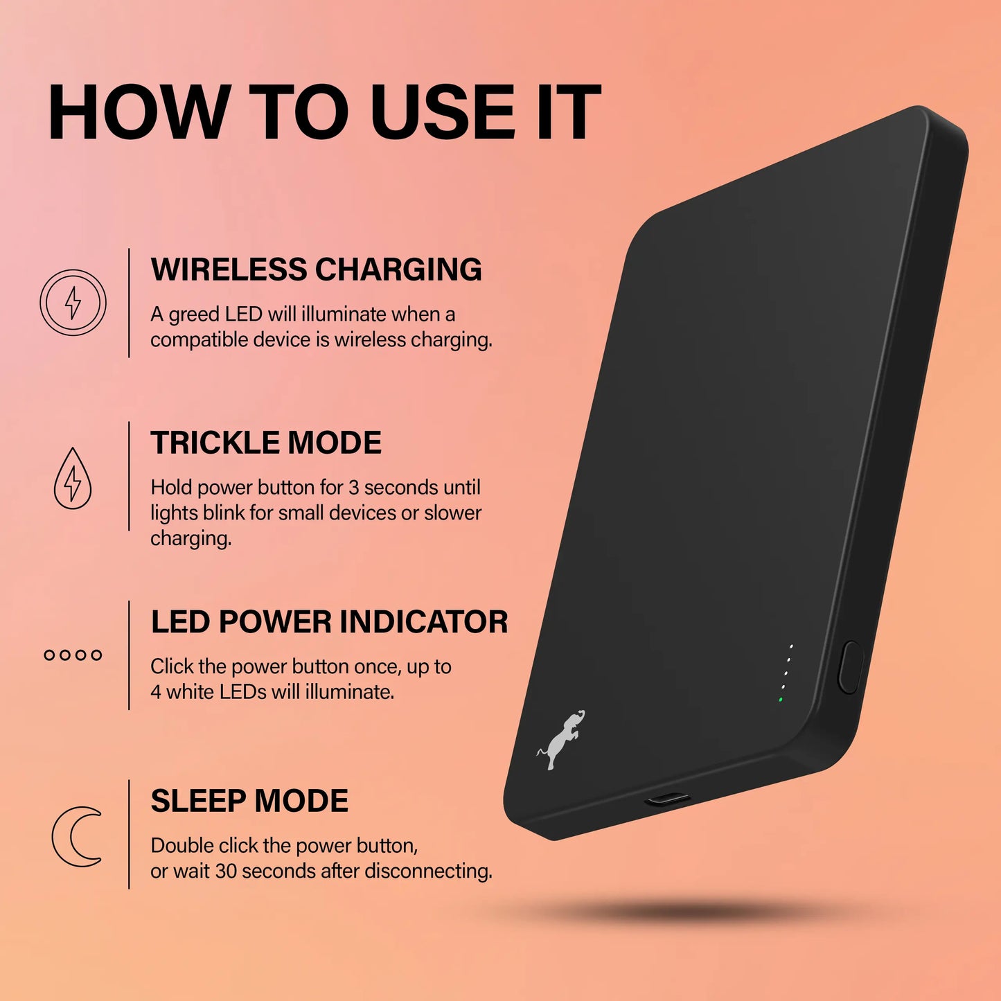 Nimble CHAMP Wireless 5K Magnetic Portable Charger - Ultra Thin Wireless Charger - No PFAS or Phthalates - Fast 15W Wireless Charging - Airline Approved