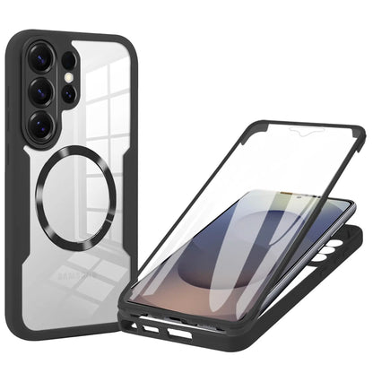 Phone Case for Samsung Galaxy S26 Ultra S25 S24 S23 S22 with Built in Screen Protector Cover and Cell Accessories Magnetic Rugged Silicone Hybrid Slim Transparent Anti-Drop Protective Cover Shockproof Bumper Women Men