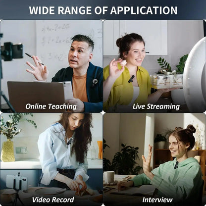 Wireless Lavalier Microphone Set for iPhone, Android, and iPad - Mini Clip-On Microphones with Exceptional Sound Quality for Recording, Live Streaming, and Vlogging
