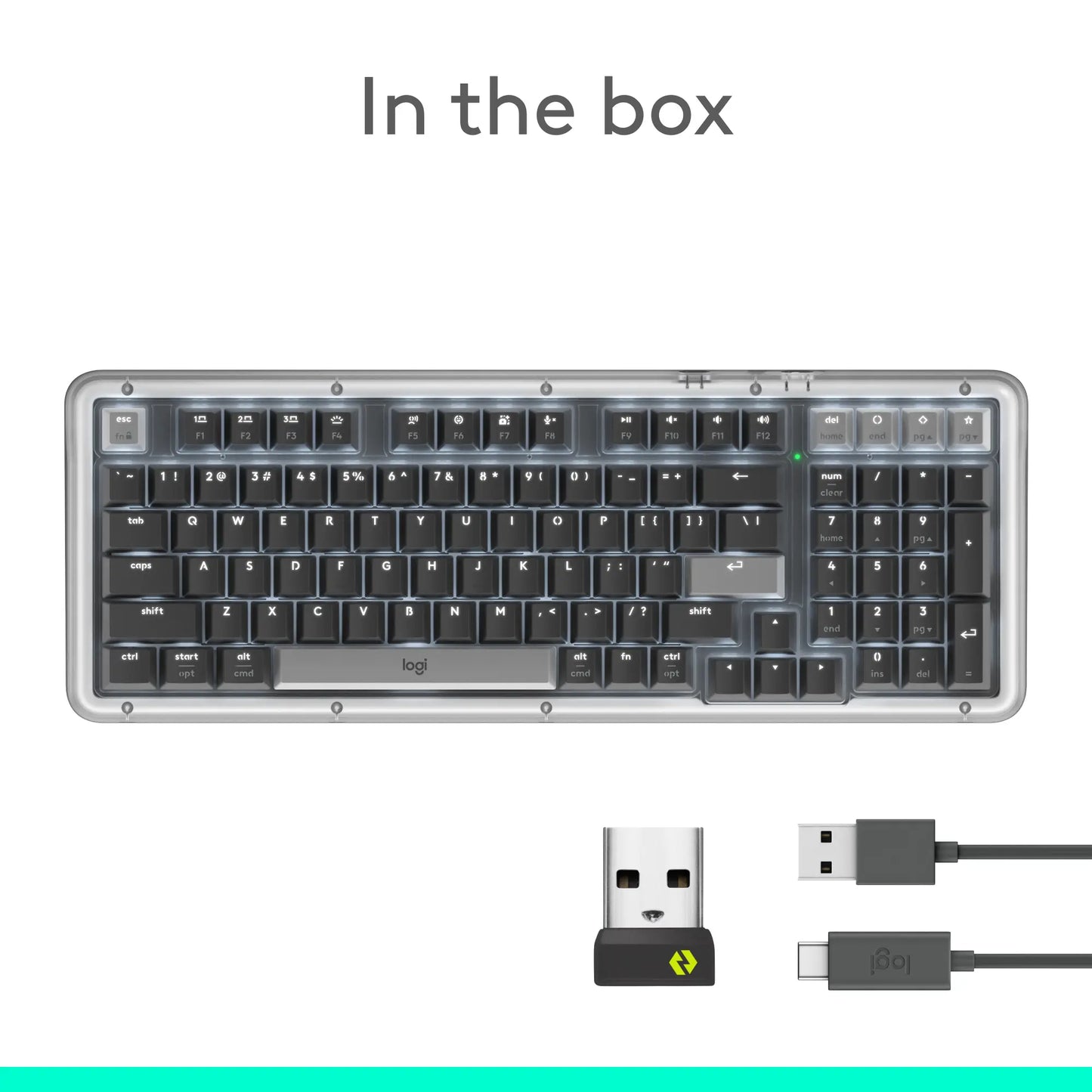 Logitech Alto Keys K98M Full-Sized Durable Multi-Device Bluetooth Mechanical Keyboard, Customizable Switches, Vibration-Absorbing Gasket, Illuminated Backlit Keys, USB-C Charging, for PC, Mac Laptops, Bluetooth Keyboards, Full-Sized Mechanical Keyboards