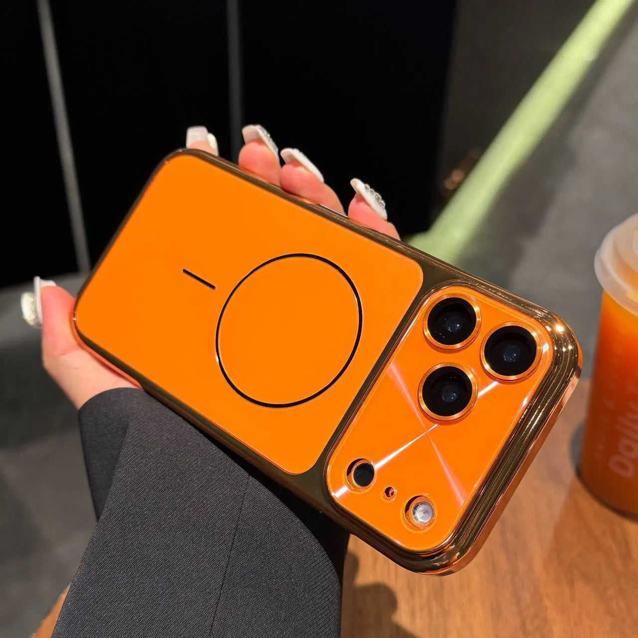 Aurora Magnetic Phone Case for Iphone17 Pro Max 16 15 plus 14 13 Aesthetic Gradient Lens Design, Slim Shockproof Cover with Camera Protection & Magsafe Compatible Style.Lu8