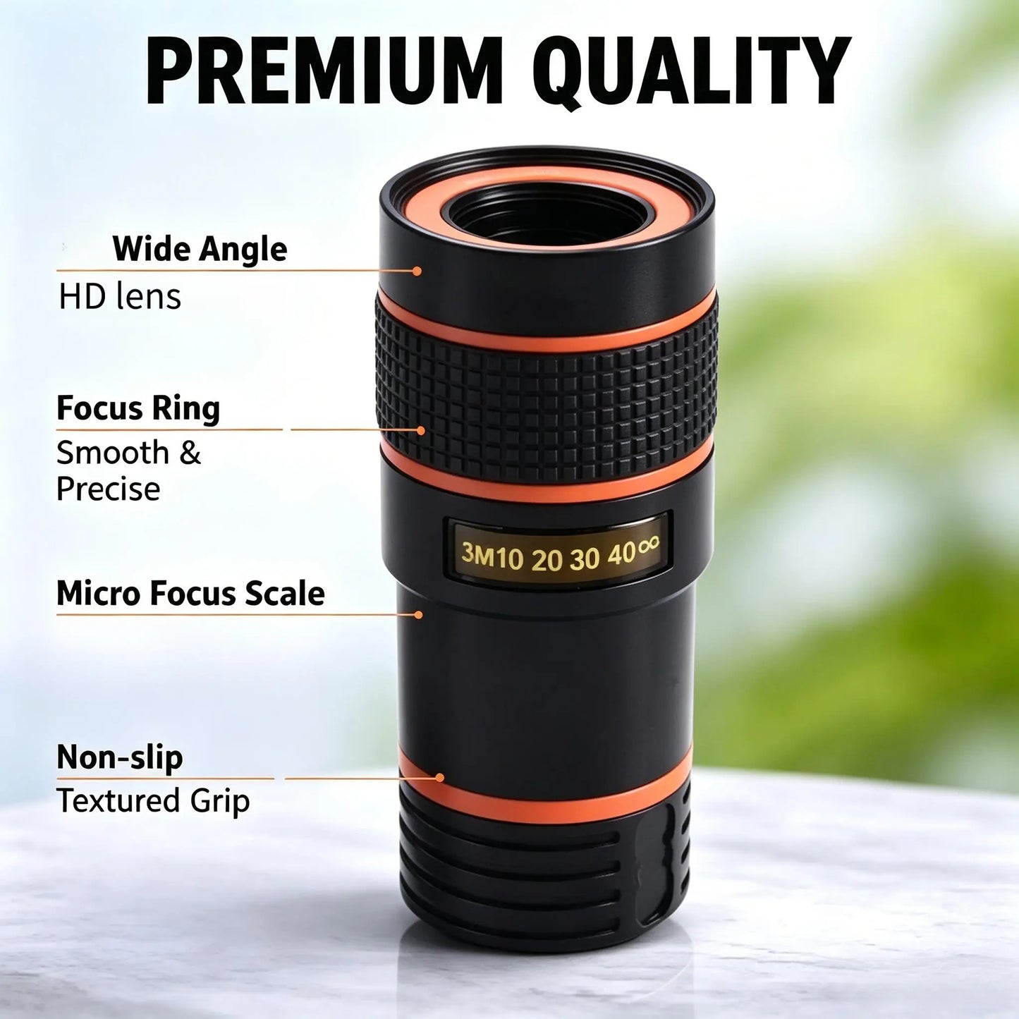Universal 8X Clip-On Phone Telephoto Lens - Portable HD Photography Telescope Lens, Perfect for Concerts, Sports Games & Travel