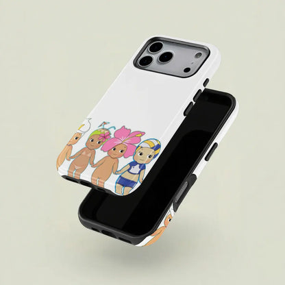 1 Pc Cartoon Flower Coconut Head Double Layer Protective Case Solid Two-In-One Protective Case for Iphone 17 16 15 Pro 14 13 12 11 Pro Max 14 plus 15 plus 16Plus 17Plus Samsung Galaxy S25 S24 S23 Ultra Series Protective Case Couple Mobile Phone Case Boyfr