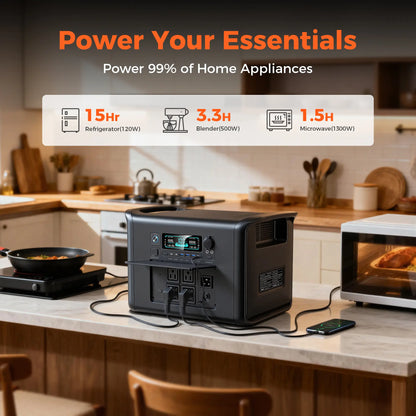 [Summerfinds]Ctolity AP2000 2600W 2048Wh Solar Generator | Long-Lasting Lifepo4 Portable Solar Power Station Supports 11+ Devices for Camping, RV & Outdoor