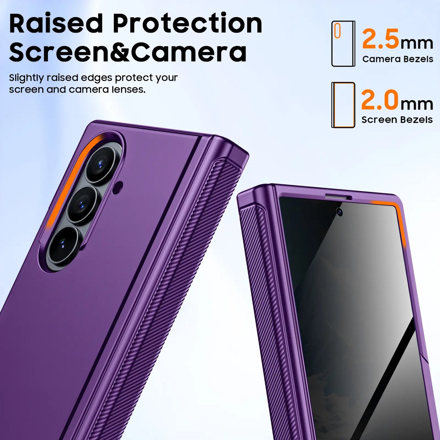 BSNRM for Samsung Galaxy Z Fold 7 Case, Privacy Screen Protector Case with Magnetic Hinge Protection, Hidden Kickstand, Slim Protective Phone Cover for Business and Movie Watching