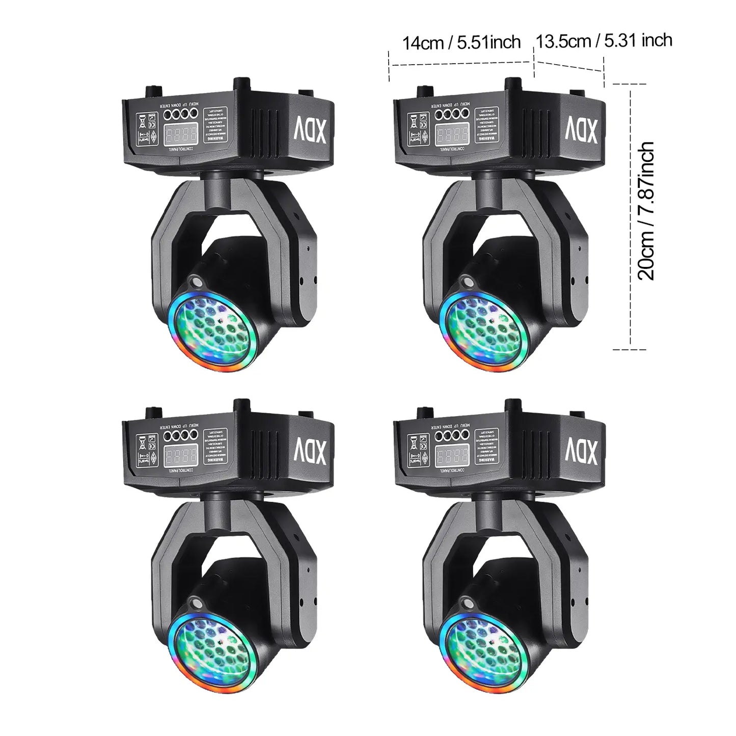 XDV 32W Mini Moving Head Light, 3-In-1 RGBW Bee Eye DJ Stage Lights with Green Laser & Halo Effect, Sound Activated DMX Control for Party Disco Wedding Ktv，Halloween Party