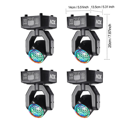 XDV 32W Mini Moving Head Light, 3-In-1 RGBW Bee Eye DJ Stage Lights with Green Laser & Halo Effect, Sound Activated DMX Control for Party Disco Wedding Ktv，Halloween Party