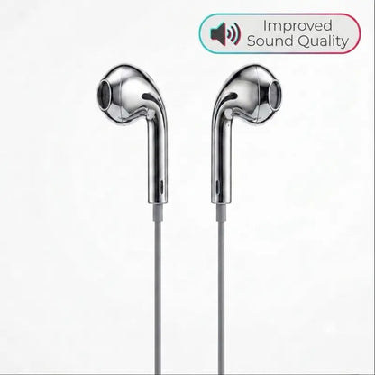 Type C Wired Earbuds with Chrome Finish, Improved Sound Quality, Functional, Y2K Trendy Portable Electronic Audio Headphones