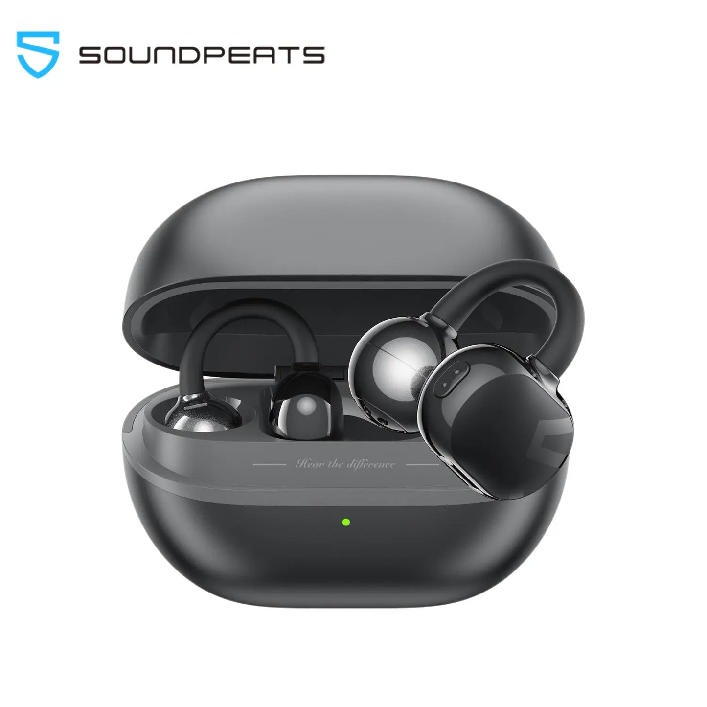 Soundpeats POP Clip Open-Ear Wireless Earbuds with Bluetooth 5.4, ENC Noise Cancelling, Game Mode, Fast Charging, IPX5 Waterproof Rating, 30 Hours Playtime for Sports and Everyday Use, Includes Complimentary Panda Protective Case