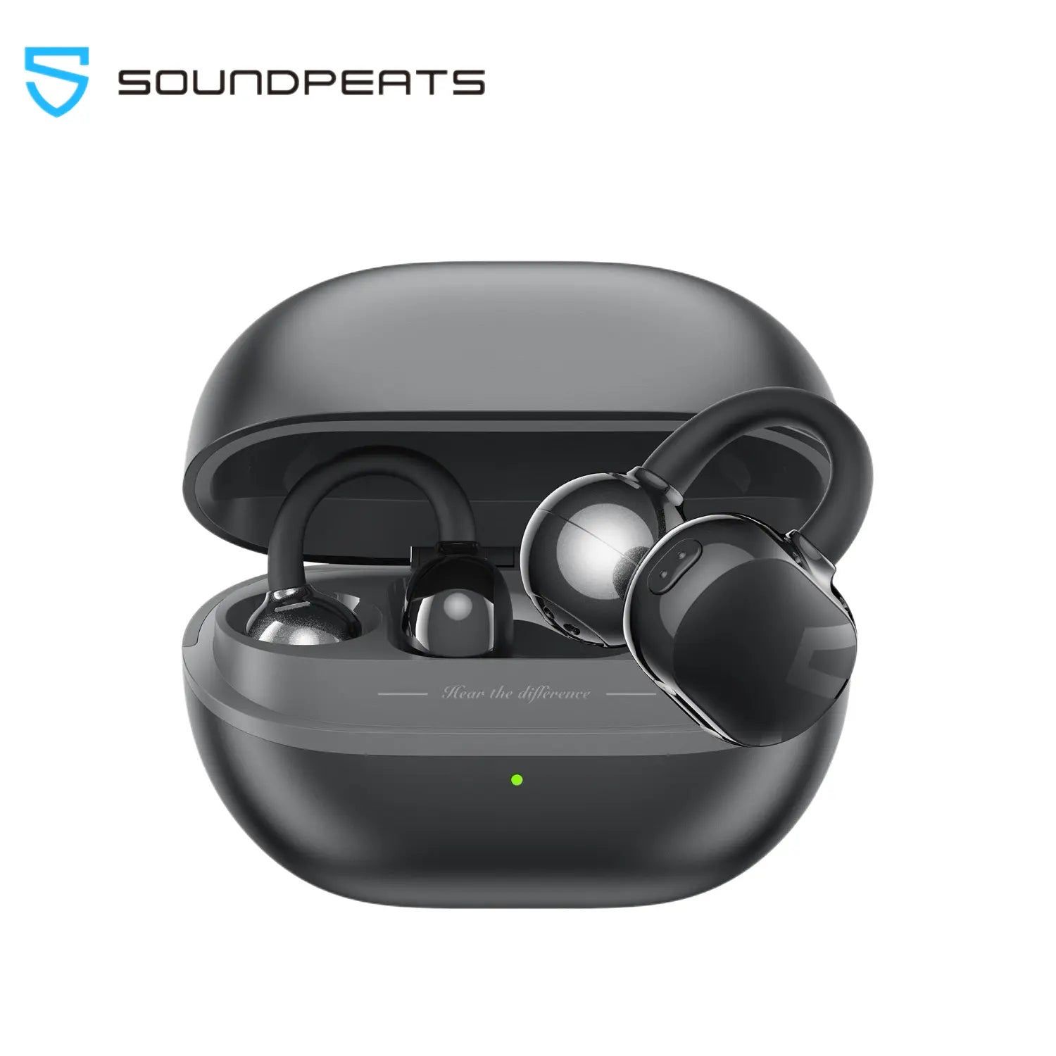 Soundpeats POP Clip Open-Ear Wireless Earbuds with Bluetooth 5.4, ENC Noise Cancelling, Game Mode, Fast Charging, IPX5 Waterproof Rating, 30 Hours Playtime for Sports and Everyday Use, Includes Complimentary Panda Protective Case
