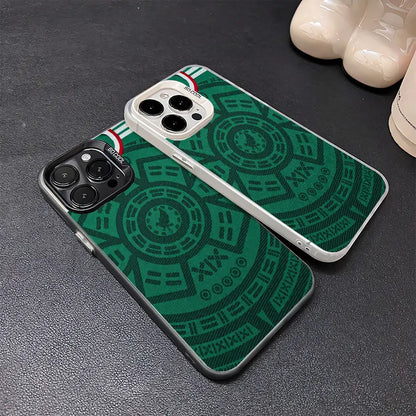 Mexico National Team Aesthetic IMD Phone Case for iPhone and Samsung Galaxy - Shockproof Luxury TPU and PC Cover in Black and Silver