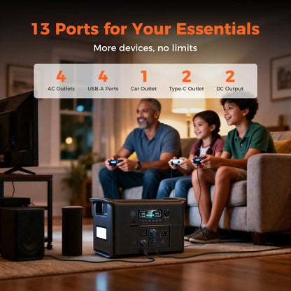 [Summerfinds]Ctolity AP2000 2600W 2048Wh Solar Generator | Long-Lasting Lifepo4 Portable Solar Power Station Supports 11+ Devices for Camping, RV & Outdoor