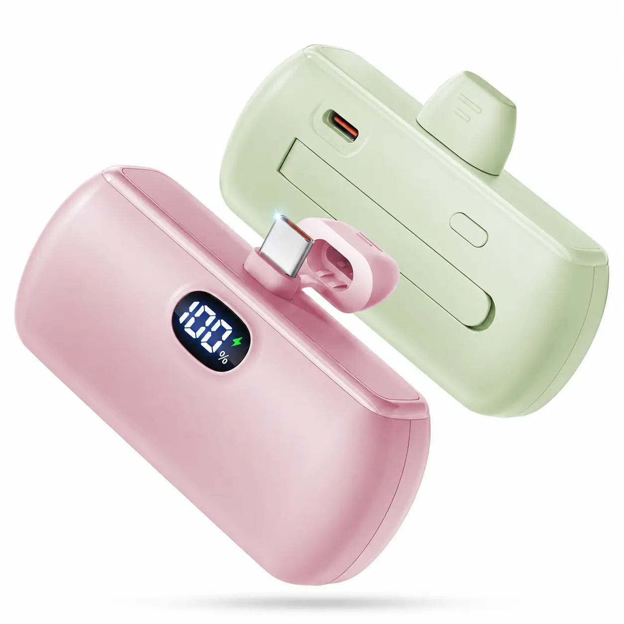 Portable Charger 2 Pack, 5000Mah Mini Power Bank with USB-C, 22.5W Max Fast Charging, LCD Display and Built-In Stand, Portable Phone Charger for Iphone 17/16/15 Android Travel,Z6 Summerwins