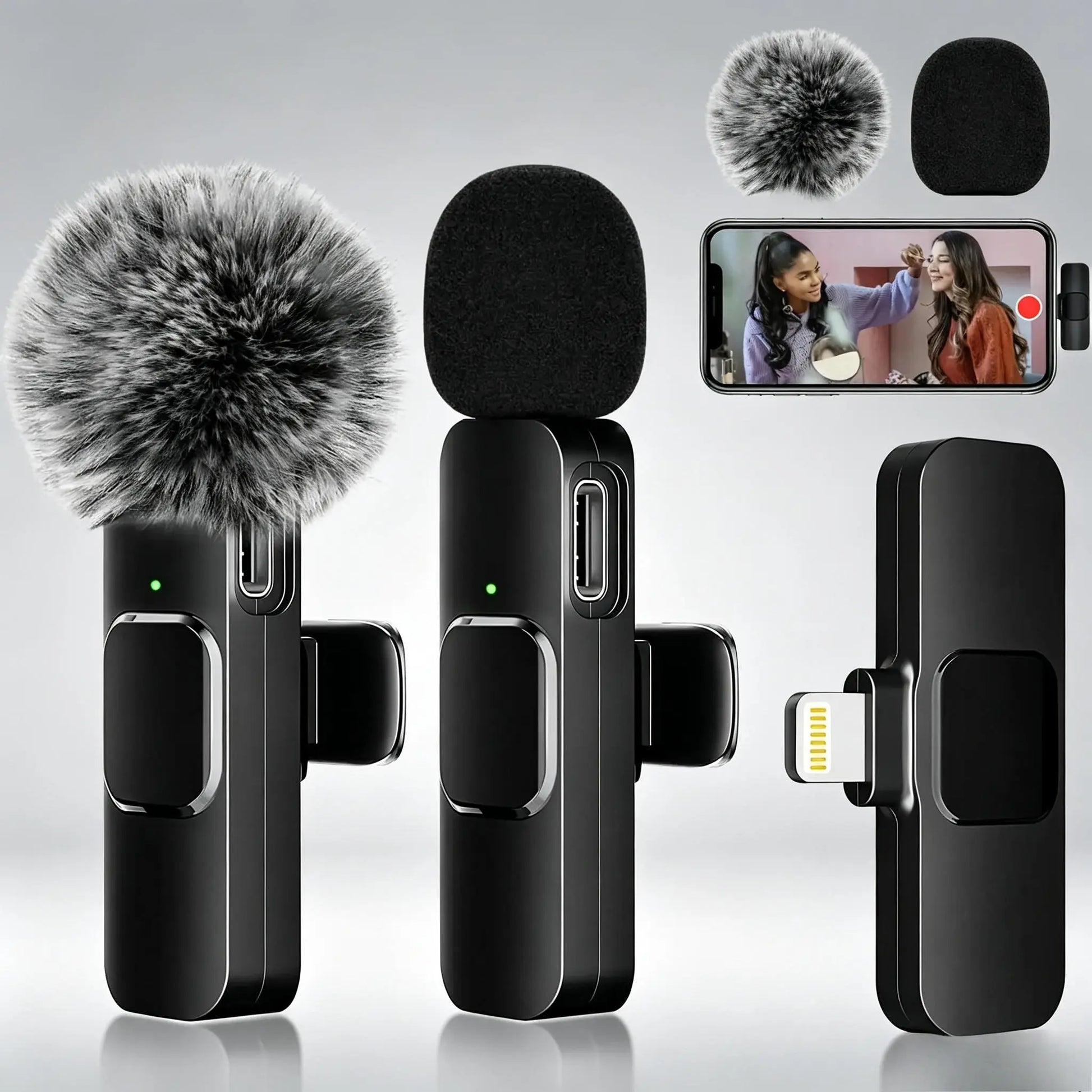 Wireless Lavalier Microphone Set for iPhone, Android, and iPad - Mini Clip-On Microphones with Exceptional Sound Quality for Recording, Live Streaming, and Vlogging