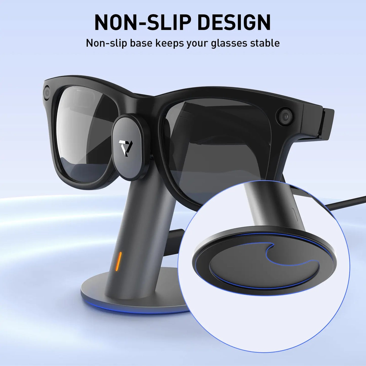 PRISMXR Ray-Ban Meta Aluminium Charging Stand - Carina S1 Desk Dock with Stand Charging Cable for Ray-Ban Meta Wayfarer, Headliner & Skyler (Gen 1 & 2) | Wearable Electronic Gadgets Accessories (Glasses Not Included)