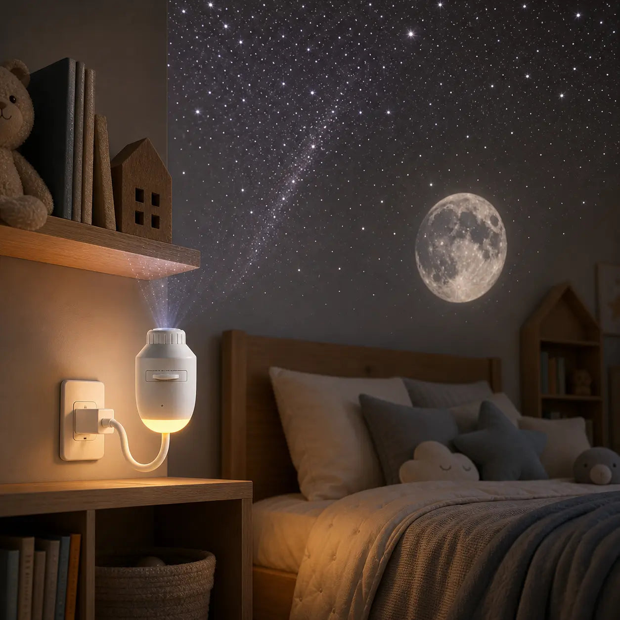 Starry Sky Projector Night Light – Galaxy & Moon LED Star Projector for Bedroom, Touch Control, USB Powered Ambient Lamp, 3 Projection Modes