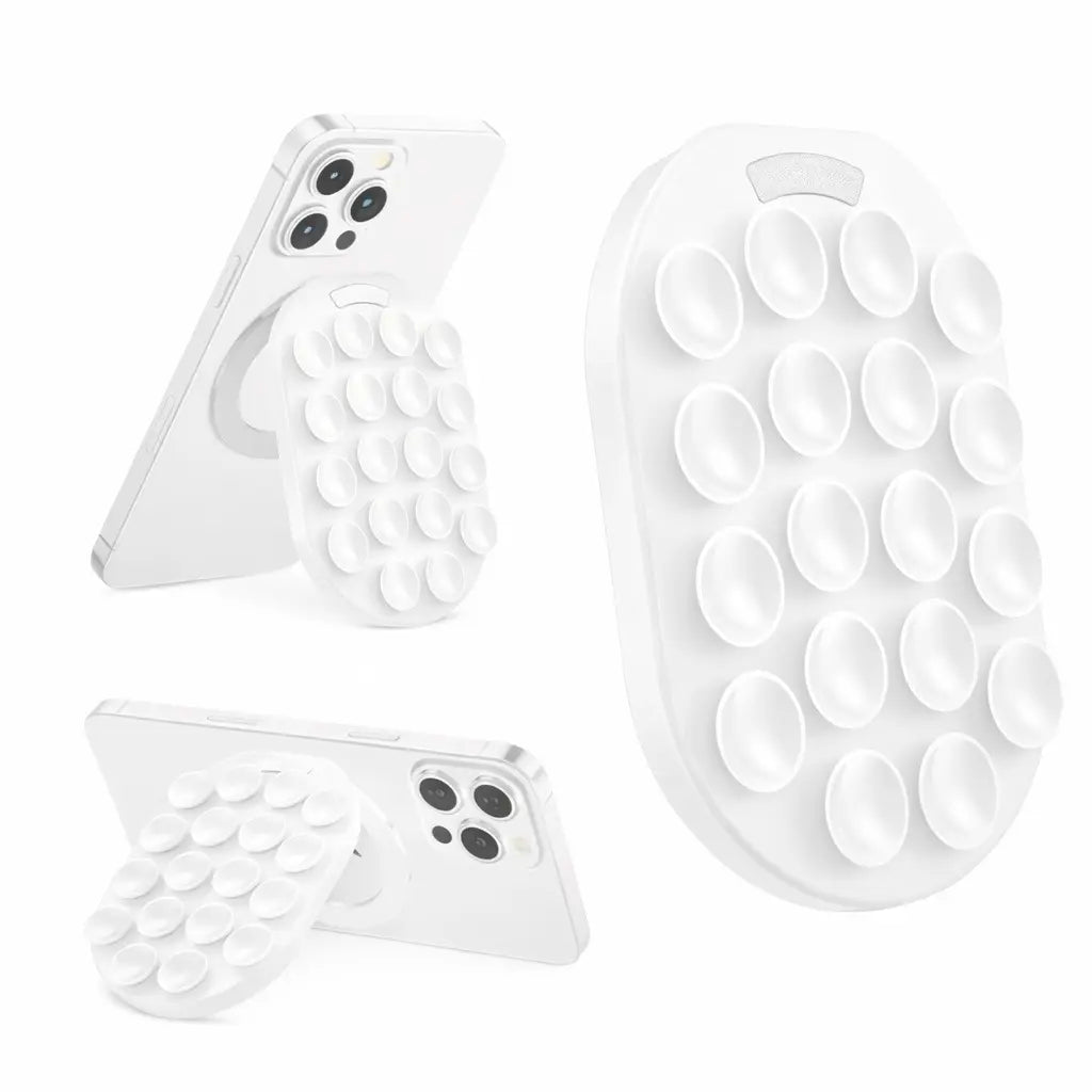 Gripstick - Magnetic Kickstand Phone Grip & Suction Mount | Foldable & Adjustable Phone Stand | Magsafe Phone Holder | Sticky Grip, Silicone Suction Cup Phone Mount