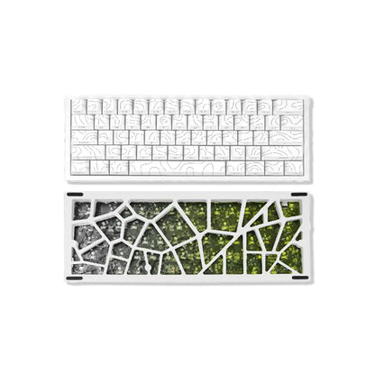 NJ61 Hollow Frame 60% Mechanical Keyboard, Topographic PBT Keycaps RGB Wired Custom Gaming Keyboard, 1000Hz Polling Rate Red Linear Switch, Compact 61 Keys Layout for PC Gaming & Desktop Setu