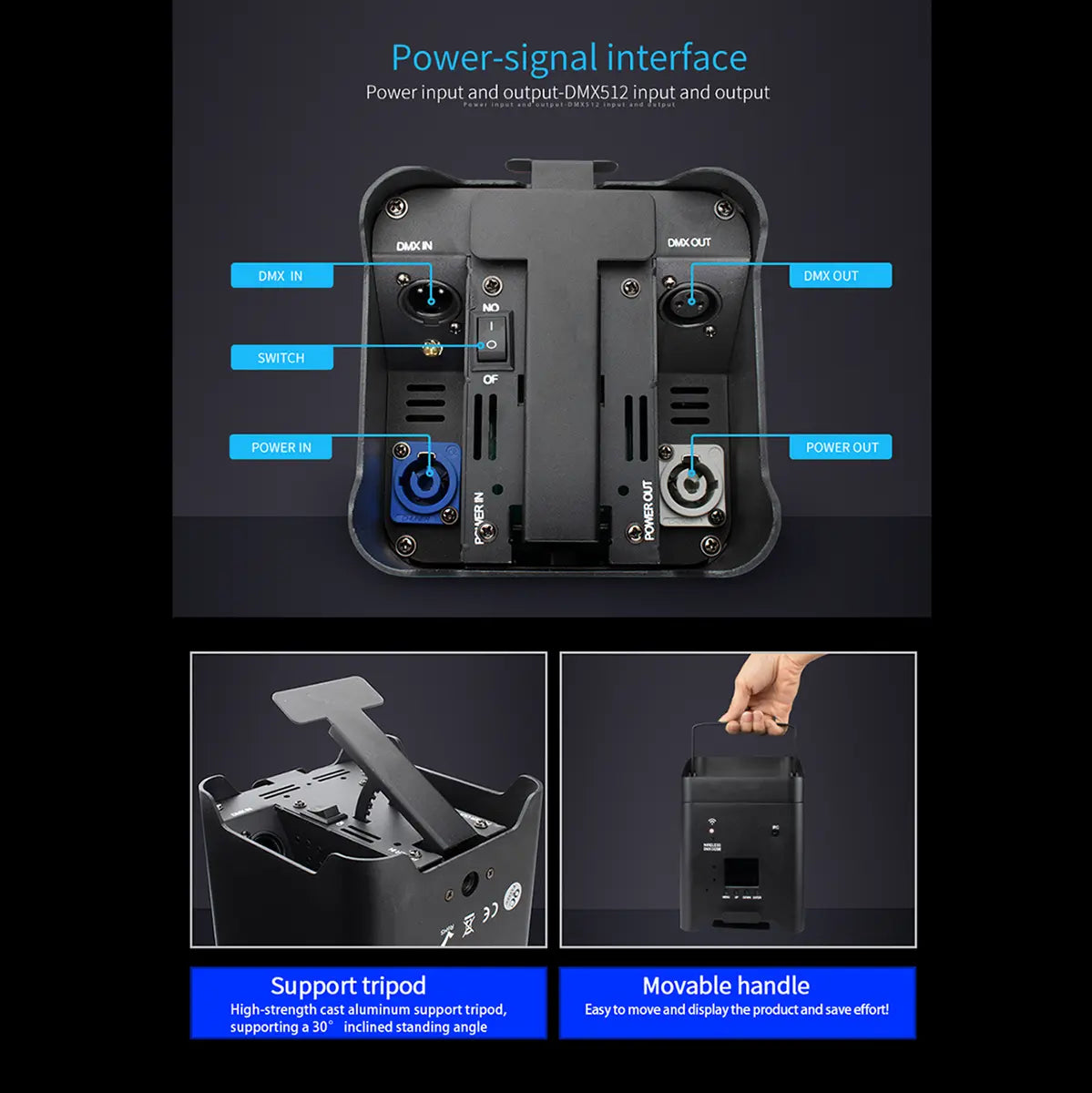 SHEHDS 6X18W Rechargeable Par Lights with Remote, App, and DMX512 Control - RGBWA+UV 6-in-1 Uplighting for Events, Parties, and Weddings - 8800mAh Battery Powered Sound Activated Stage Lighting
