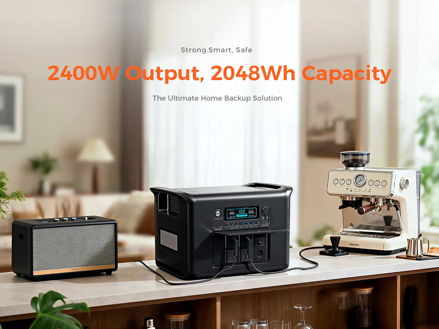 [Summerfinds]Ctolity AP2000 2600W 2048Wh Solar Generator | Long-Lasting Lifepo4 Portable Solar Power Station Supports 11+ Devices for Camping, RV & Outdoor