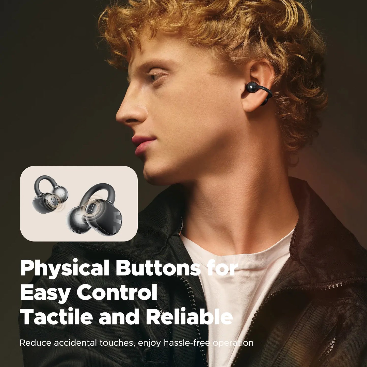 Soundpeats POP Clip Open-Ear Wireless Earbuds with Bluetooth 5.4, ENC Noise Cancelling, Game Mode, Fast Charging, IPX5 Waterproof Rating, 30 Hours Playtime for Sports and Everyday Use, Includes Complimentary Panda Protective Case