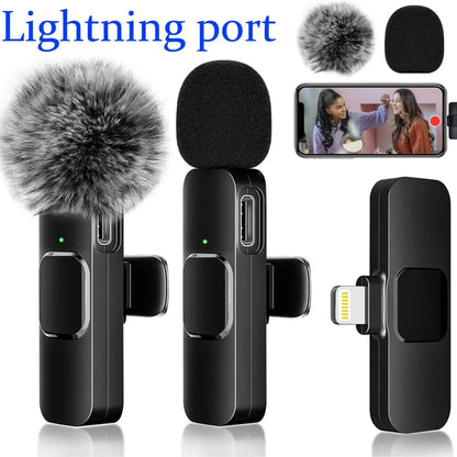 Wireless Lavalier Microphone Set for iPhone, Android, and iPad - Mini Clip-On Microphones with Exceptional Sound Quality for Recording, Live Streaming, and Vlogging