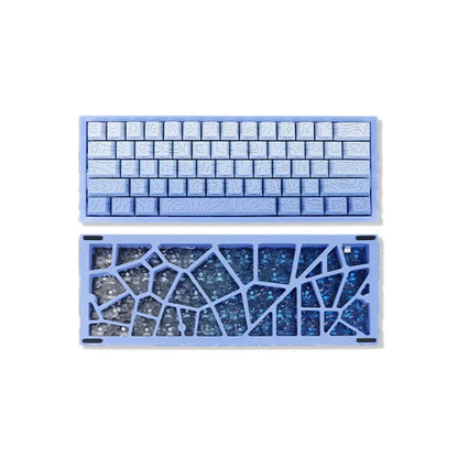 NJ61 Hollow Frame 60% Mechanical Keyboard, Topographic PBT Keycaps RGB Wired Custom Gaming Keyboard, 1000Hz Polling Rate Red Linear Switch, Compact 61 Keys Layout for PC Gaming & Desktop Setu