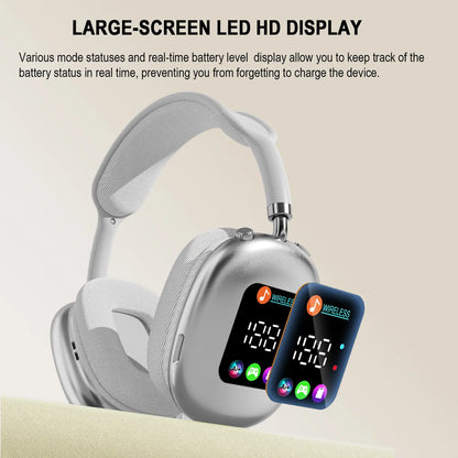 2026 New Over-Ear Headphones Bluetooth - Smart Color Screen, Digital Display, 16.0 H & above Battery Life, Equalizer Adjustment Function, Low Latency Mode, Aesthetic Audio Headset for Games, Father'S Day Gift